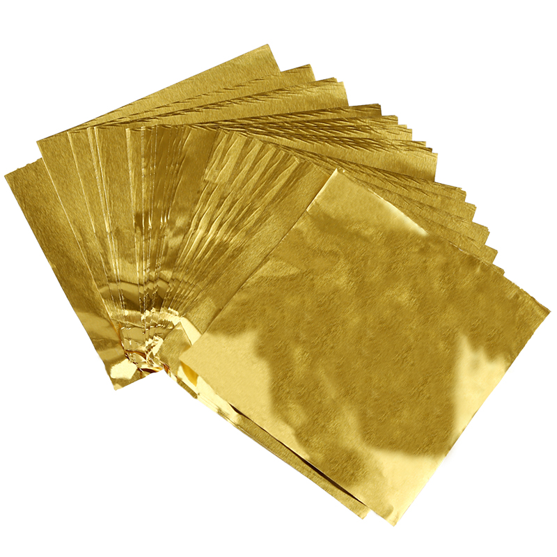 

Cute 100pcs Sweets Candy Package Foil Paper Chocolate Lolly Foil Wrappers Square (Gold