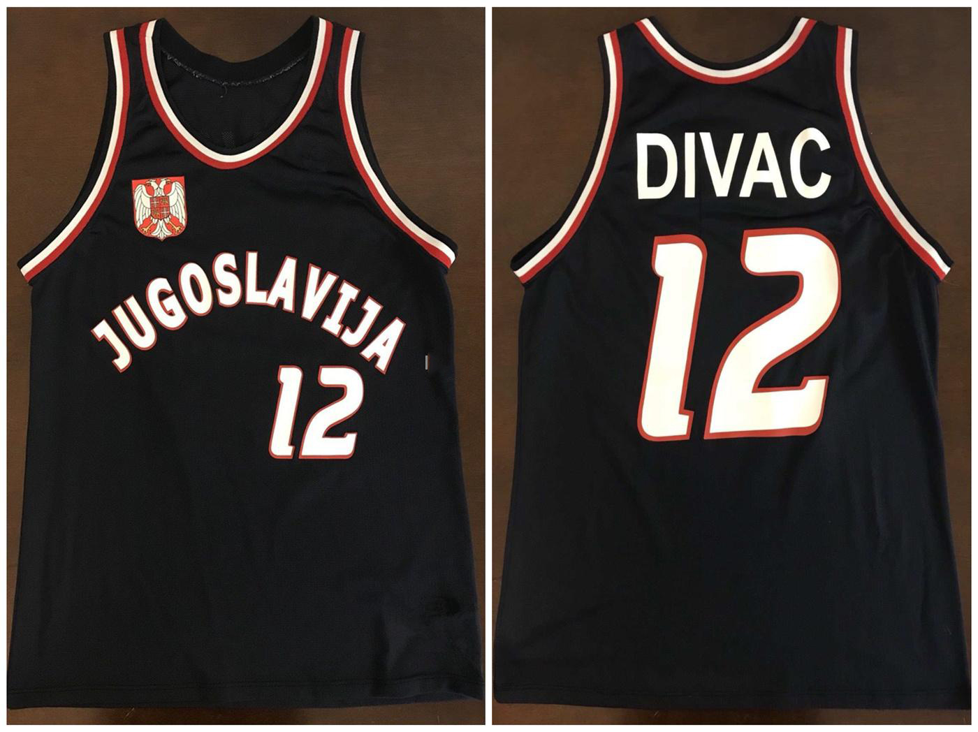 

#12 Vlade Divac Team Jugoslavija Yugoslavia Retro Classic Basketball Jersey Mens Stitched Custom Number and name Jerseys, As show