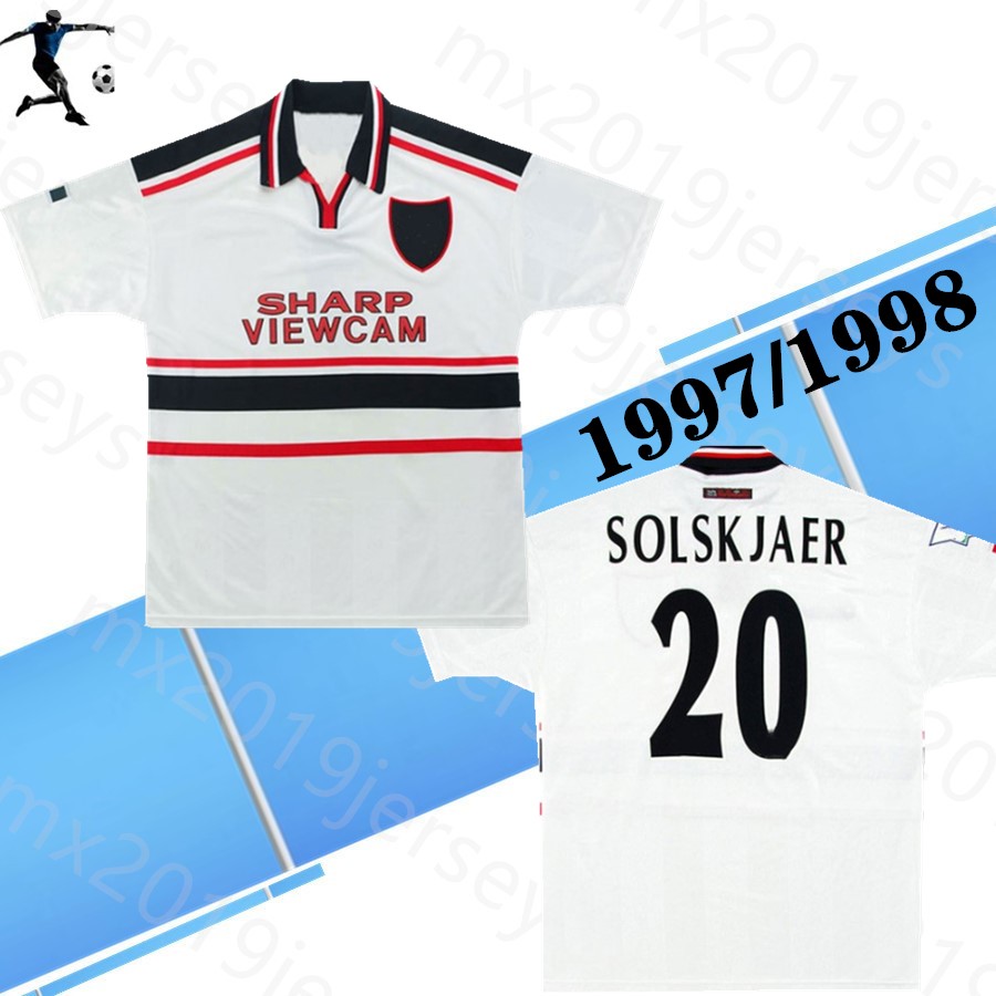 

TOP quality Velvet 1997 1998 Man Unite away retro Classic soccer jerseys 97 98 BECKHAM #7 Giggs football shirt Solskjaer retro jersey, No patch