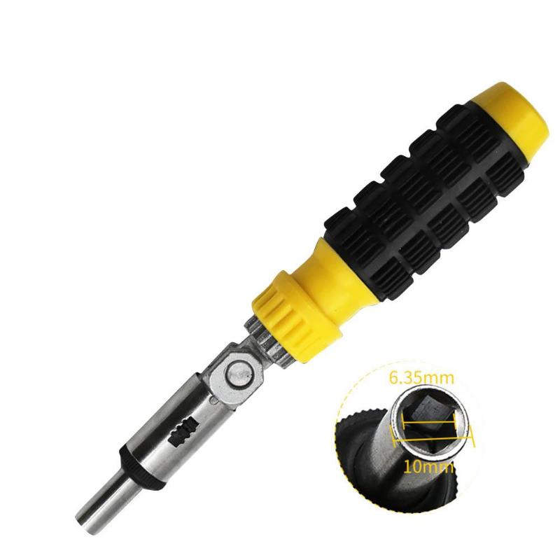 

180 Degree Ratchet Screwdriver Hex Left/Right Rotating Drive Tackle Extension Rod