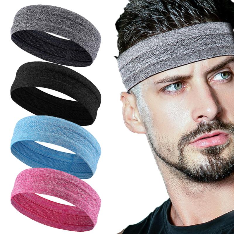 

Elastic Sweatband Sports Gym Headband Anti-Slip Breathable Basketball Fitness Yoga Volleyball Cycling Hair Band Hair Wrap, Black