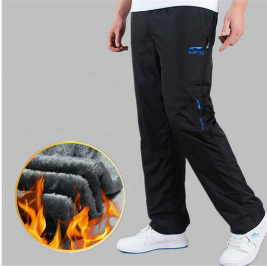 

Men Fleece Thick Pants Outside Winter Velvet Warm Thermal Mens Wool Sweatpants Heavyweight Zipper Trousers male joggers 4XL 5XL, Dark grey-03