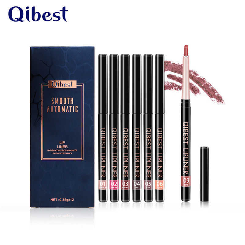 

QIBEST New Lip Liner Pen 12 Colors/Set Waterproof Professional Lipliner Makeup Waterproof Lip Liner Pencil, 1 lot=1 set=12 pcs