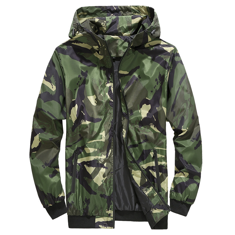 

Plus Size Slim Fit Mens Camouflage Bomber Zipper Up Jacket Men Jacket Coat Sport Climbing, Blue
