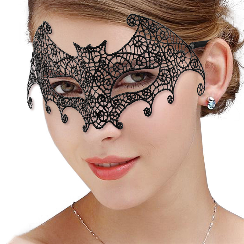 Dentelle noire Fleur Visage Masque Yeux Bandeau Masquerade Party Femmes Coiffure Cosplay