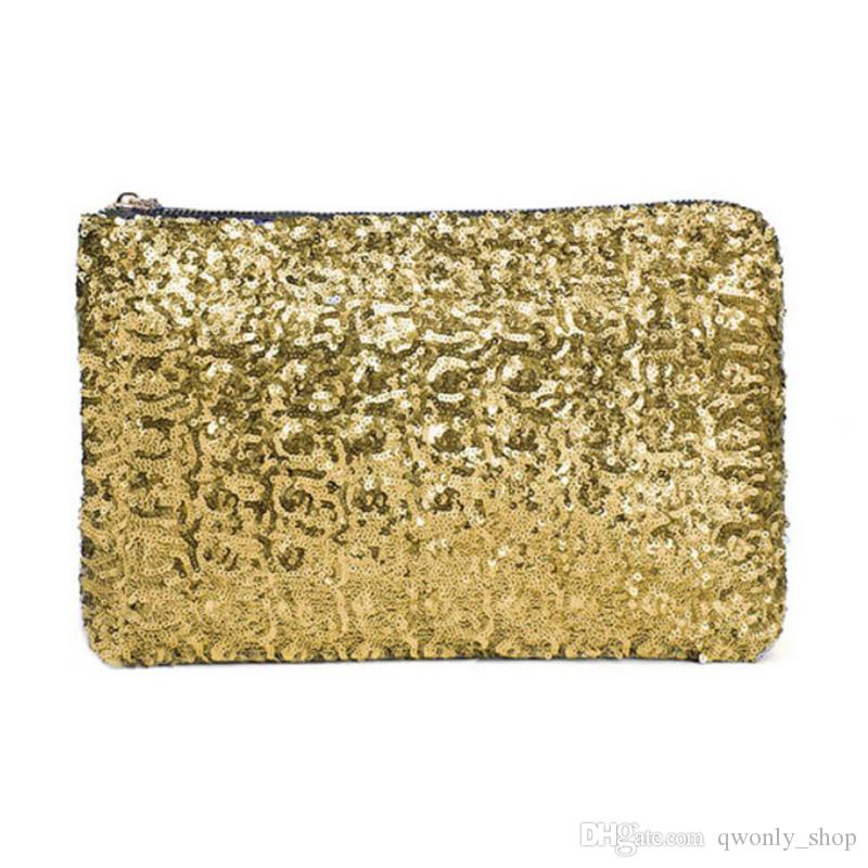 

Women Bling Sequins Clutch Bag Fashion Gold Silver Pink Dazzling Glitter Storage Bags