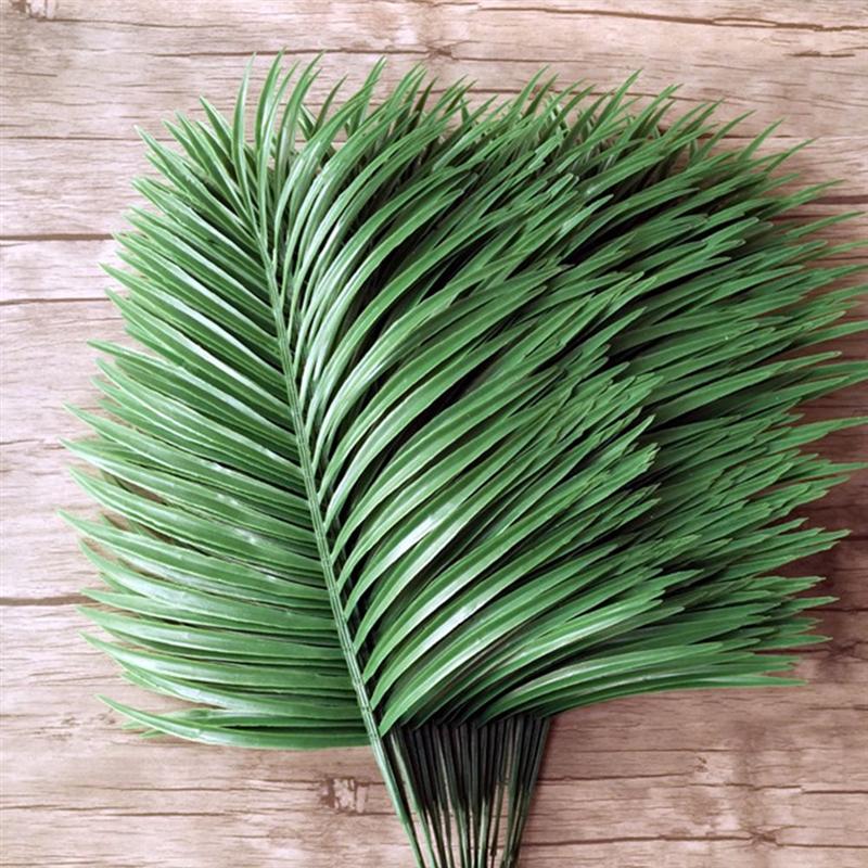 

12 Pcs Simulated Sago Cycas Fake Plant Artificial Plant Leaves Home Office Decorations Party Ornament, Milky white