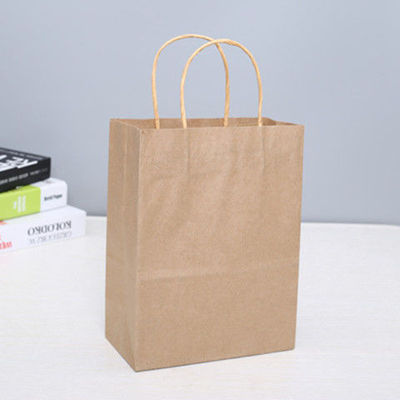 

50pcs paper bag with handle Party Gift Paper Bags Wedding Favors Festival gift bag