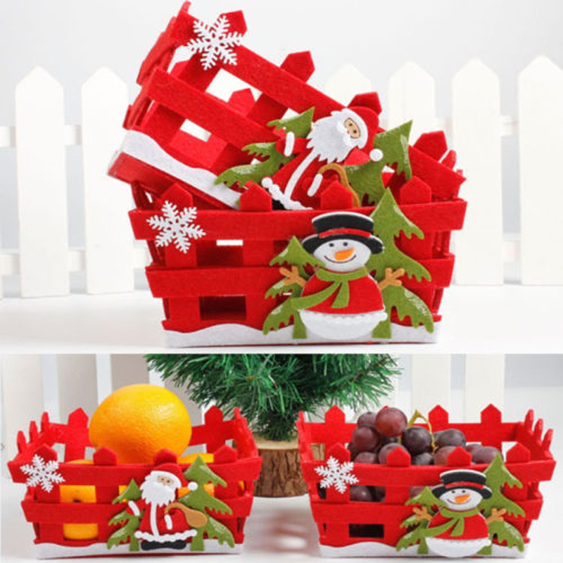 

Christmas Candy Fruits Storage Basket Container Box Home Decor Xmas Gifts 2 St