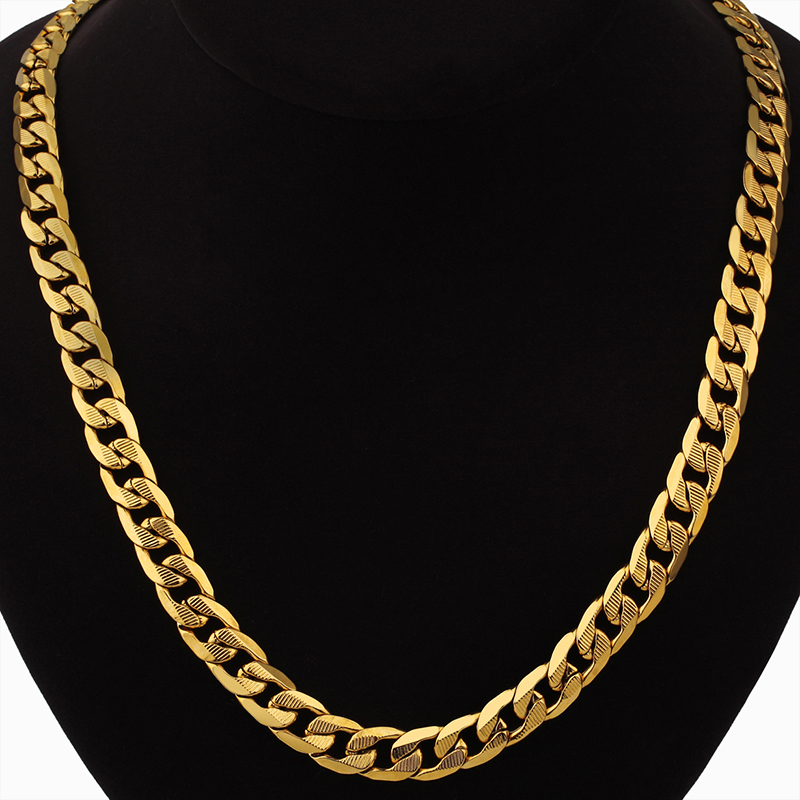 

Hip Hop Jewelry Long Chunky Cuban Link Chain Golden Necklaces With Thick Gold Color Stainless Steel Neck Chains For Men Jewelry