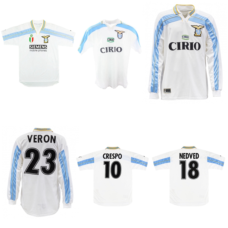 

1999 2000 2001 Lazio away retro jersey SALAS MIHAJLOVIC VERON STANKOVIC MANCINI NESTA NEDVED INZAGHI Crespo classic vintage football shirt, 00 01 serie a jersey