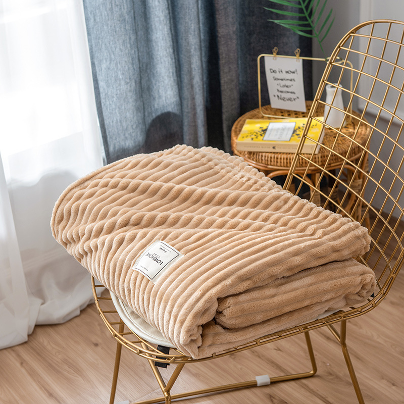 

Solid color single layer magic velvet air conditioning blanket leisure cover blanket double layer lamb velvet