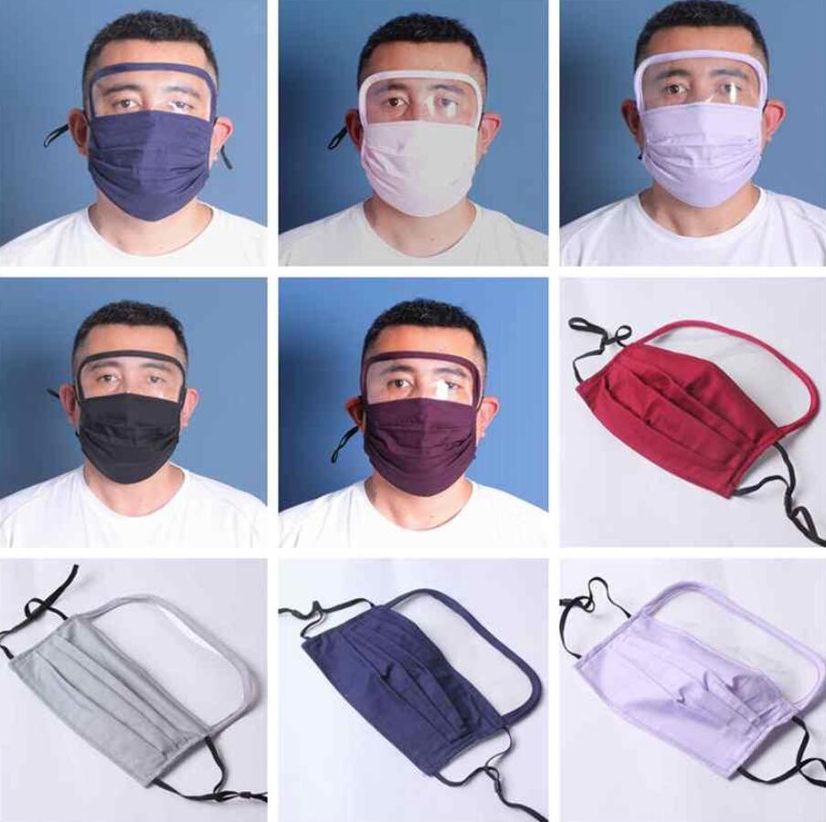 

2 in 1 Face Shield Mask Anti Dust Face Masks Full Face Protection Anti Fog Oil Washable plastic screen Protective Mask