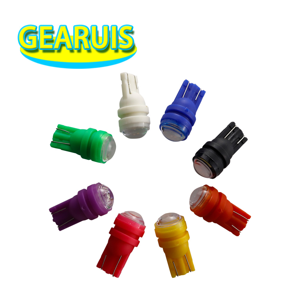 

100pcs Car Light Auto Bulb W5W T10 2 SMD 5630 Convex Round LED 5730 168 194 License Plate Light White Red Yellow Ice blue 12V, As pic