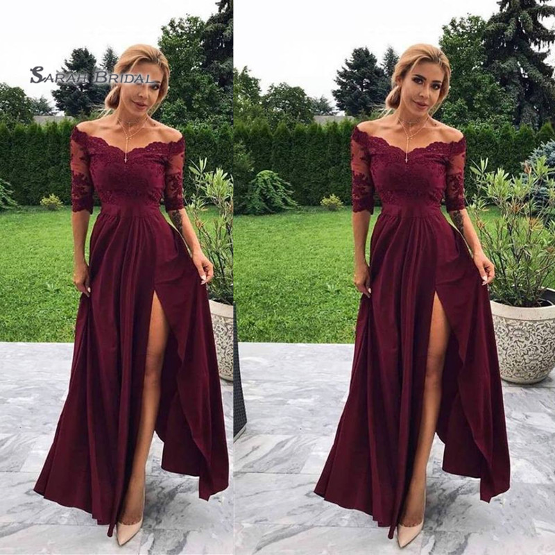 

Off The Shoulder Split Prom Party Dresses Evening Wear In Stock Hot Sales High-end Occasion Dress, Same as image