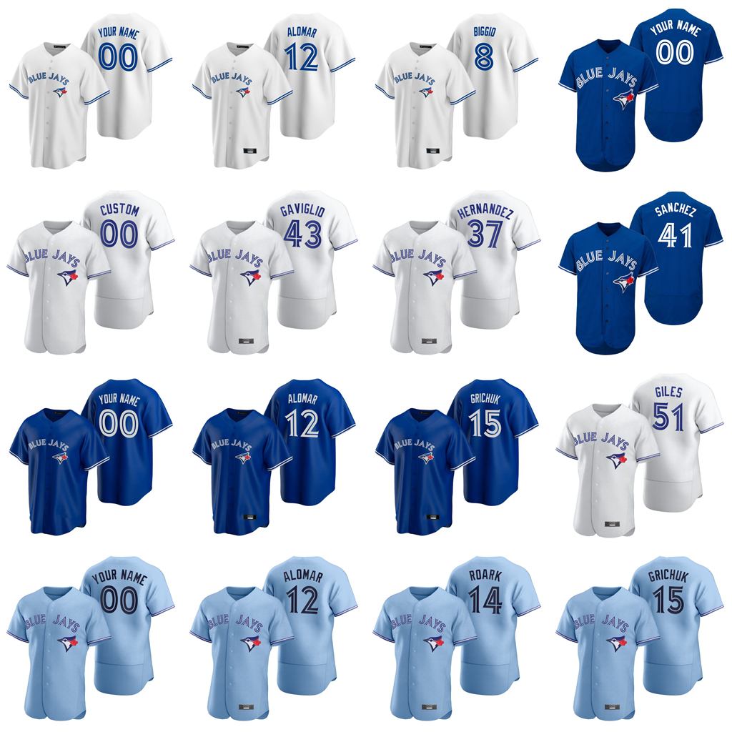 

2020 Vladimir Guerrero Jr. Jersey Roberto Alomar Hyun-Jin Ryu Joe Carter Randal Grichuk Tanner Roark Baseball Jerseys Custom Stitched, Mens 2020 cool base blue