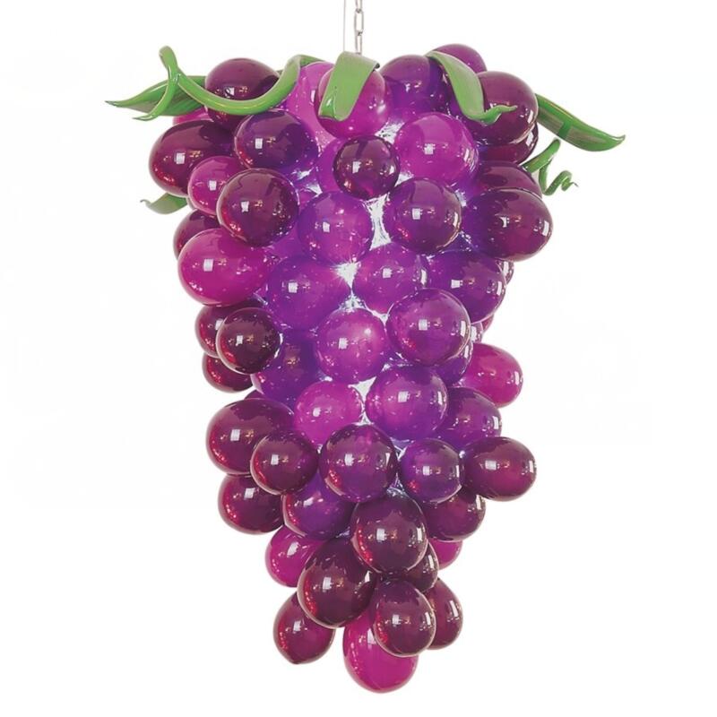 

Lamps European Hand Blown Chandeliers Light Arabic Grape Shape Purple Stained Glass Chandelier Lamp