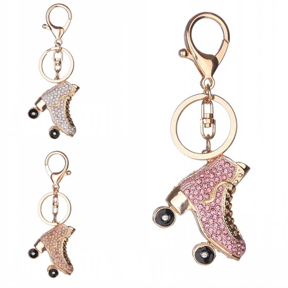 

Kimter Women Charm Crystal Keychain Roller Skates Shoes Keyrings Handbag Pendant Keys Holder Rhinestone Keychains Jewelry Free DHL D327Q F