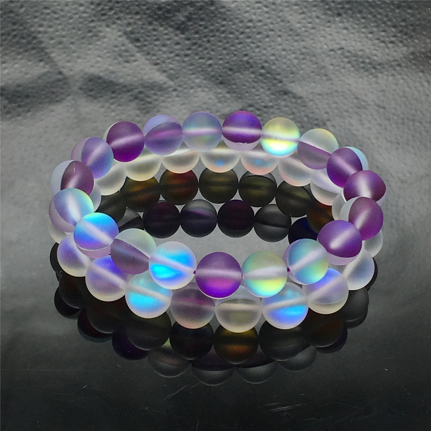 

10mm mystic aura quartz matte beads bracelet,Elastic bracelet ,gemstone bracelet ,beaded braceletstone beads