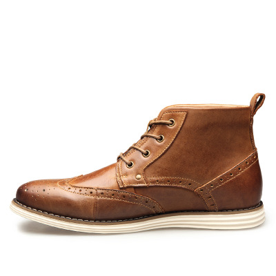 

2019 ZFTL New Men Bullock Boots Genuine Leather Man Martins Boots Casual Lace-up Big Size Male Handmade shoes High-top shoes 7, No.1