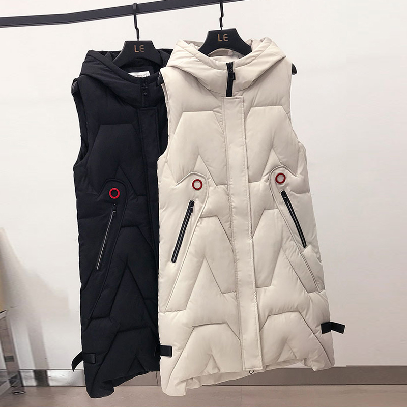 

Wholesale New Winter Women Down Cotton Vest Women's Waistcoat Long Vest Jacket Size S-XXL, Beige