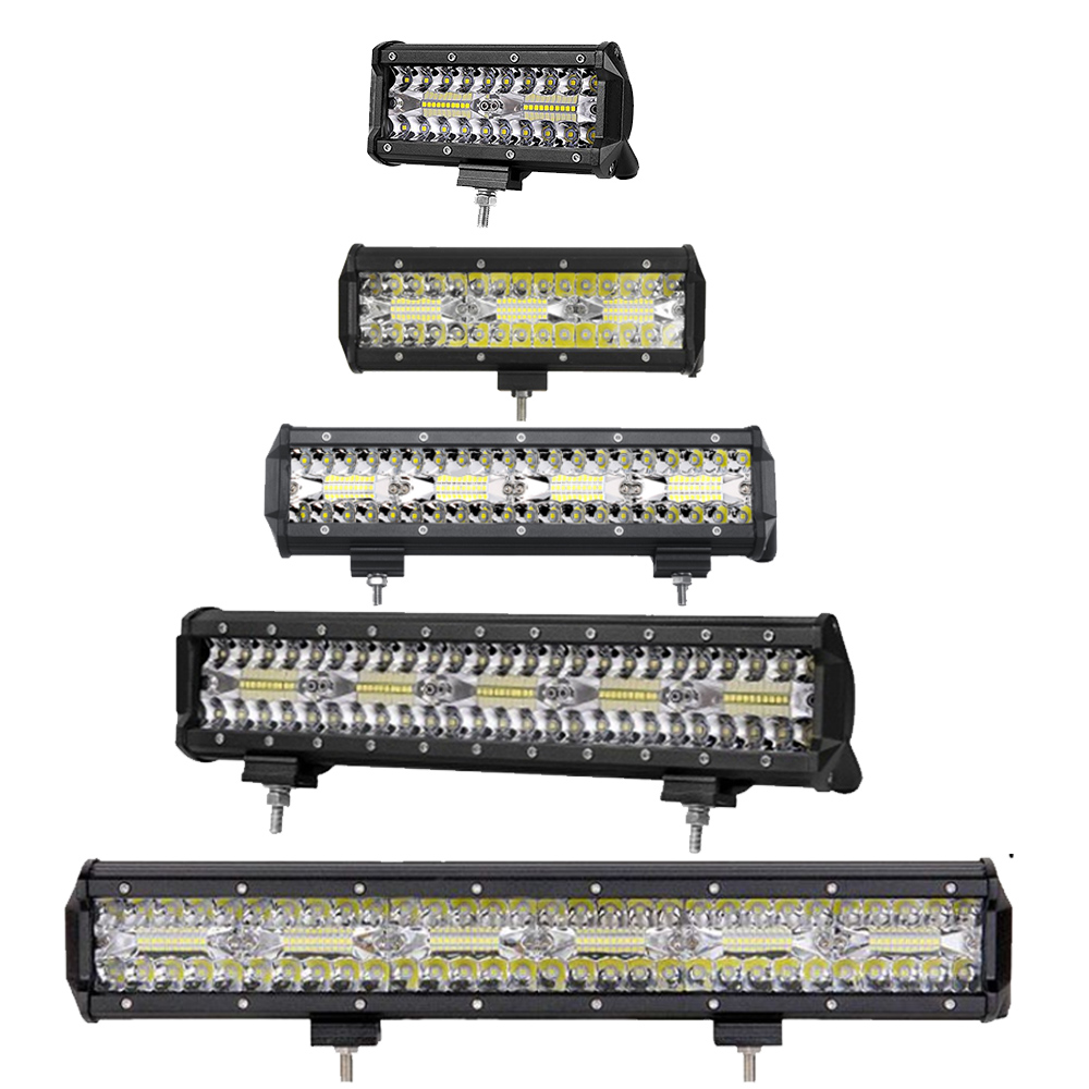 

60w 120w 180w 240w 300w 360w 3-Row LED Light Bar Offroad Combo Beam Led Work Light Bar 12v 24v Truck SUV ATV 4WD 4x4