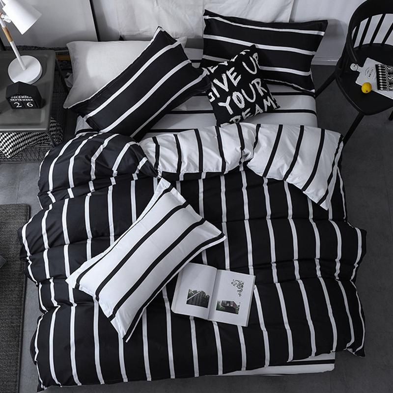 

55 Color Stripe Bed Cover Sets /Full/Queen/King/Super King size Quilt Cover Bed Sheet Pillowcase Bedding Set, Jifouryk12-011