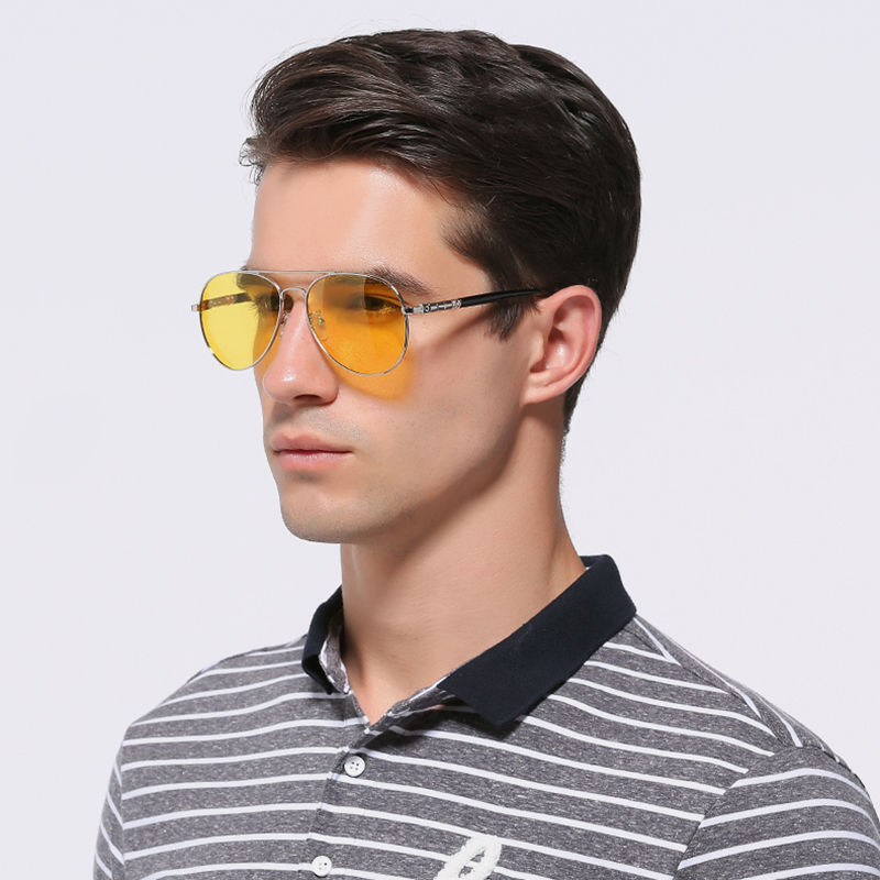 

Mens Polarized Night Driving Sunglasses Men Brand Designer Yellow Lens Night Vision Driving Glasses Goggles Reduce Glare