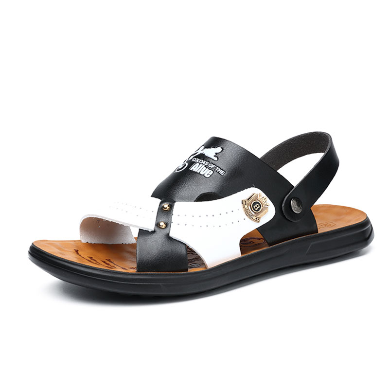 

2020 High Quality Men's Slippers Men Comfortable Breathable Sandals Men's Summer Hard-wearing Shoes Summer Sandals Non-slip, Black