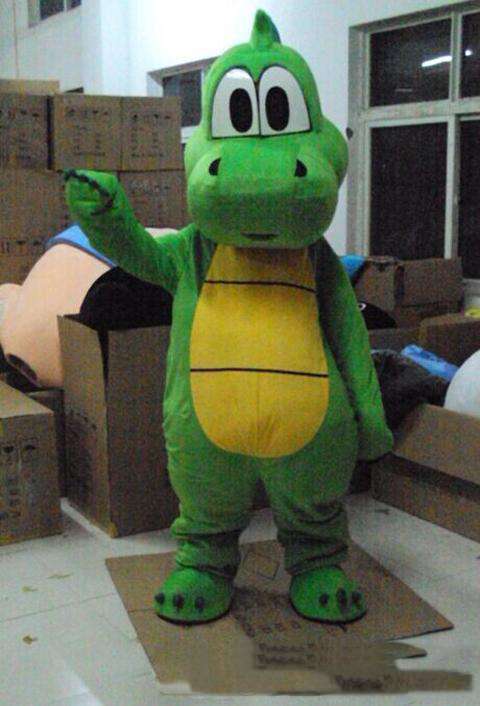 

2020 Factory New style Green Dragon Dinosaur Mascot Costume Fancy Costume Mascotte for Adults Gift for Halloween Carnival party, As pic