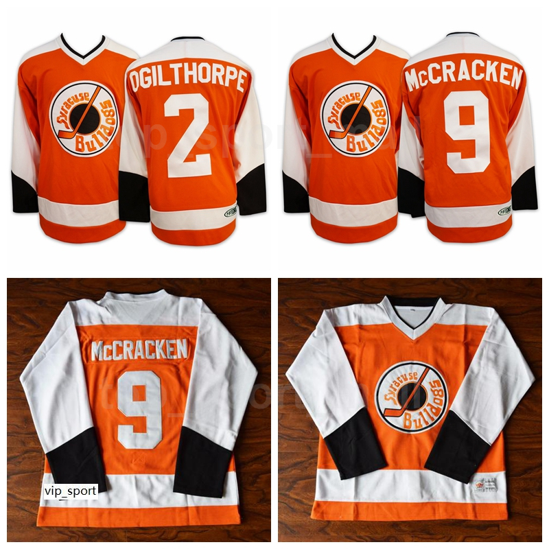 

Syracuse Bulldogs 2 Ogie Ogilthorpe Jersey Slap Shot SlapShot Movie Ice Hockey 9 Tim Dr Hook McCracken Jerseys Team Color Orange Hot Sale, 10 white