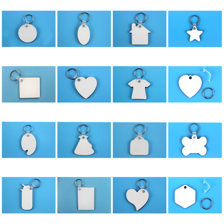 

Blank keychains For Sublimation Mdf Heart Round Love Key Chain Thermal Transfer Printing DIY Blank Material Party Favor T2C5234