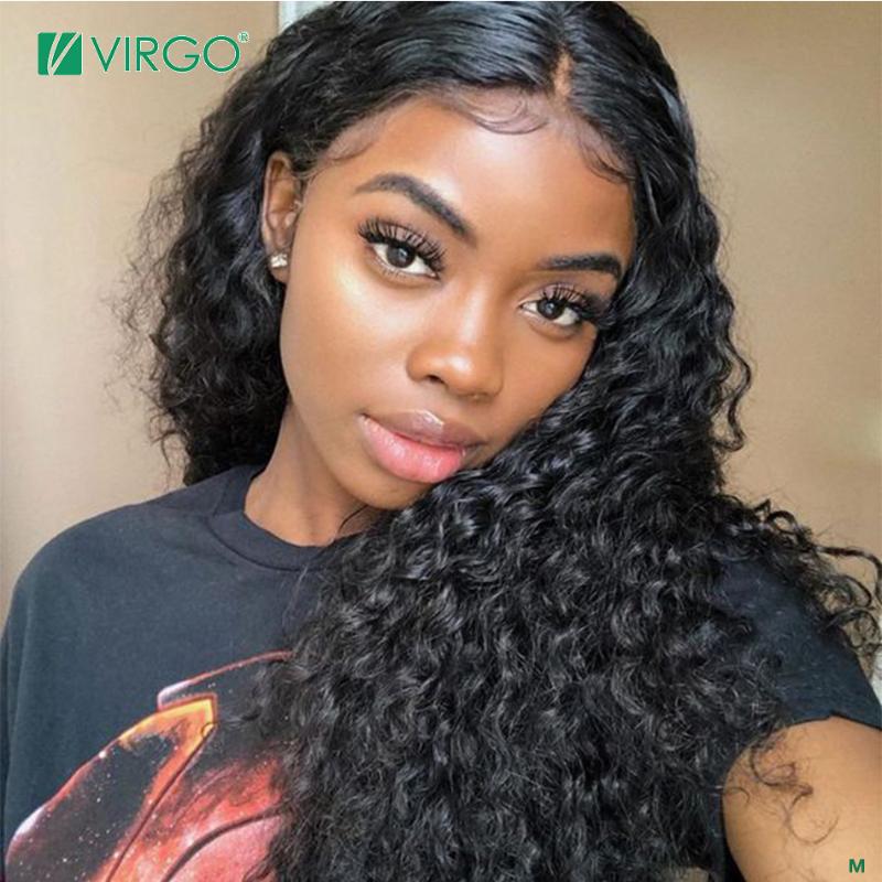 

Virgo Hair 8-26 Inch Brazilian Deep Wave Wigs 13x4 Lace Front Human Hair Wig for Black Women Lace Front Wig 150% Density Remy, As pic