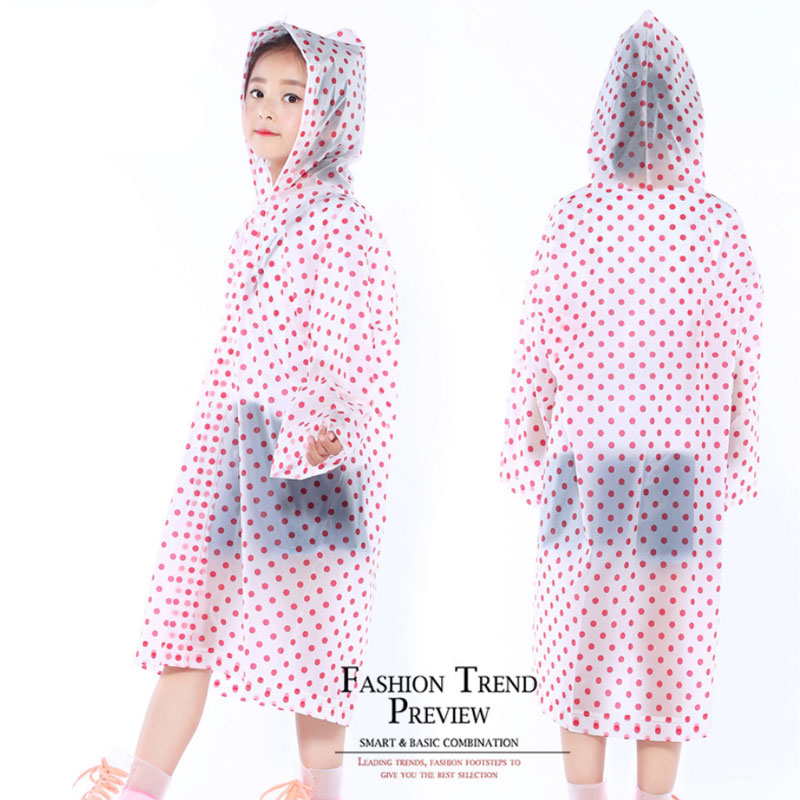 

New Fashion Thicken EVA Dot Raincoats Children Waterproof Poncho Travel Camping Must Rain Coat Kids Emergency Rainwear