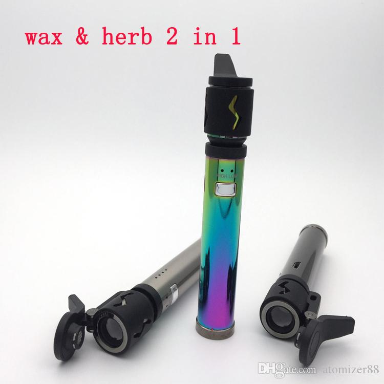 

Wax dry herb vaporizer 2 in 1 vaporizer Authentic wax pen ceramic heating chamber vape pen electronic cigarette dry herbal micro usb charger