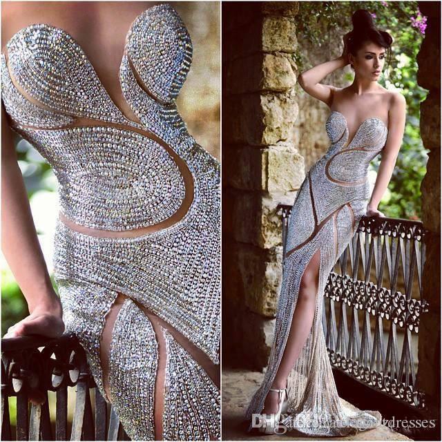 

2019 Custom made Prom Evening Dresses Luxury Jewellery Rhinestones Sheer Jewel Corset Mermaid Floor Length Red Carpet Celebrity Dresses, Hunter