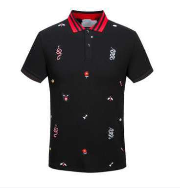 

Hot Luxury Italy Shirt T-shirt High Street Embroidery T shirts For Men Snake Bee Tiger Brand shirt Shirt Men, White;black