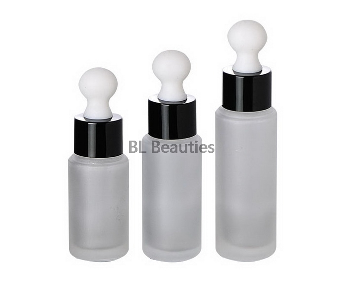 

500pcs/lot 20ml 30ml Frosted Glass Dropper Essential Oil Bottle With Black Golden Silver Circle,Plastic Head Dropper Bottle