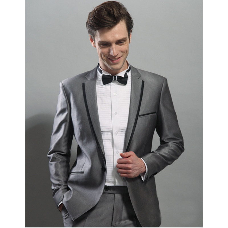 

Black Edge Jacket As Groom Tuxedos Hot Sale Groomsman Suit Wedding suit Custom Made Man for Man Clothes(Jacket +pants, Beige