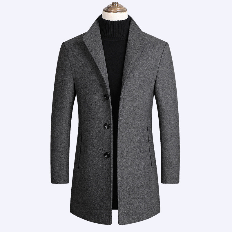 Men Wool Blends Coats Autumn Winter New Solid Color High Quality Men's Wool Coats Luxurious Blends Coat Male