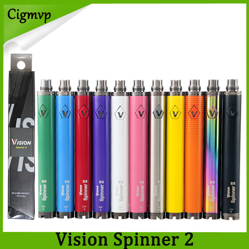 

Authentic Vision Spinner 2 II Battery 1650mAh C Twist Variable Voltage VV 3.3-4.8V Electronic Cigarette Batteries For Ego Thread Atomizers