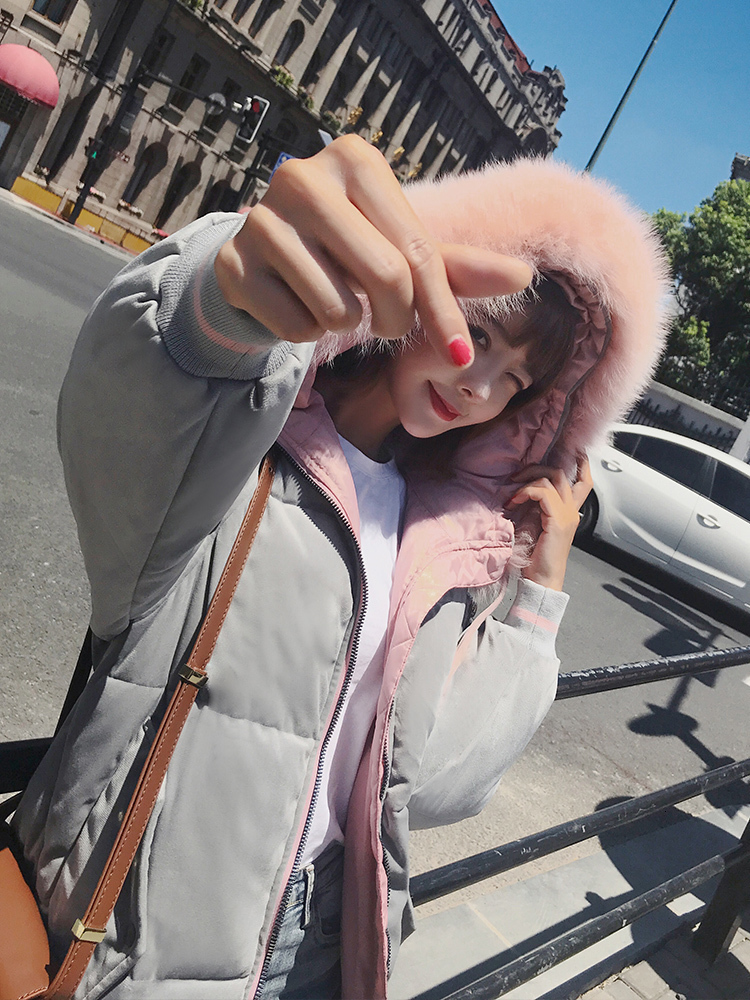 

2019 Back Season Special Selling Down Cotton Girls Long Fund Ins Bread Serve Loose Coat Bf Thickening Cotton-padded Jacket, Simple gray