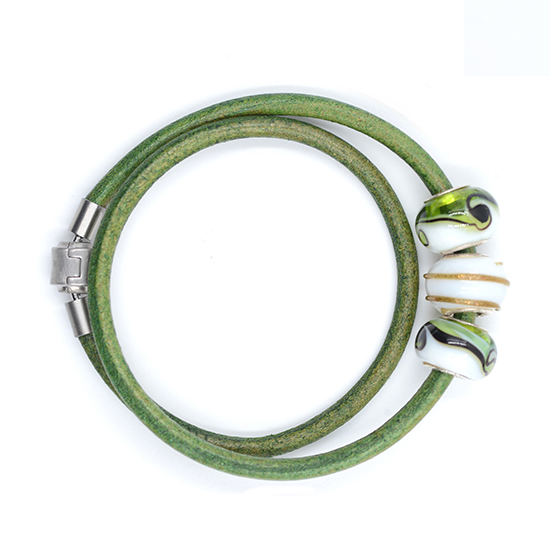 

Handmade Green Unisex Silver Bangle Skybpan0104
