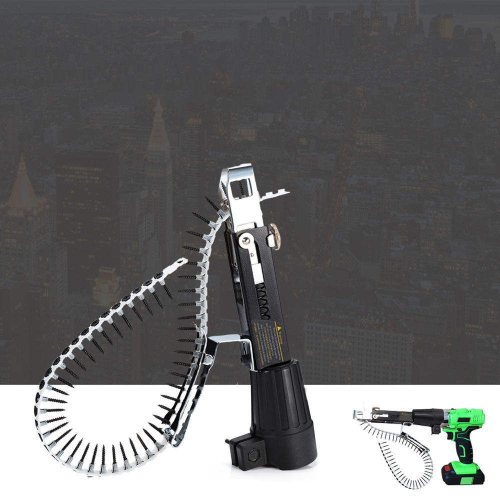 

Automatic Chain Nail Gun Adapter Screw Gun for Electric Drill Woodworking Tool Cordless Power Drill Attachment