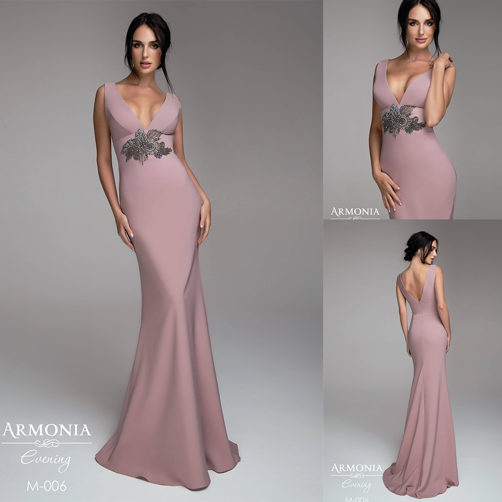 

Tony Chaaya 2020 Prom Dresses Sexy V Neck Appliques Beads Satin Evening Gowns Custom Made Sweep Train Mermaid Special Occasion Dress, Black