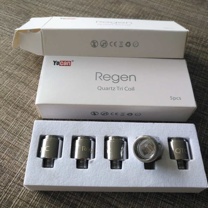 

Original Yocan Regen QTC Coils Quartz Tri Coil QDC Quartz Dual Coil For Wax Clean Vapor 5pcs/pack