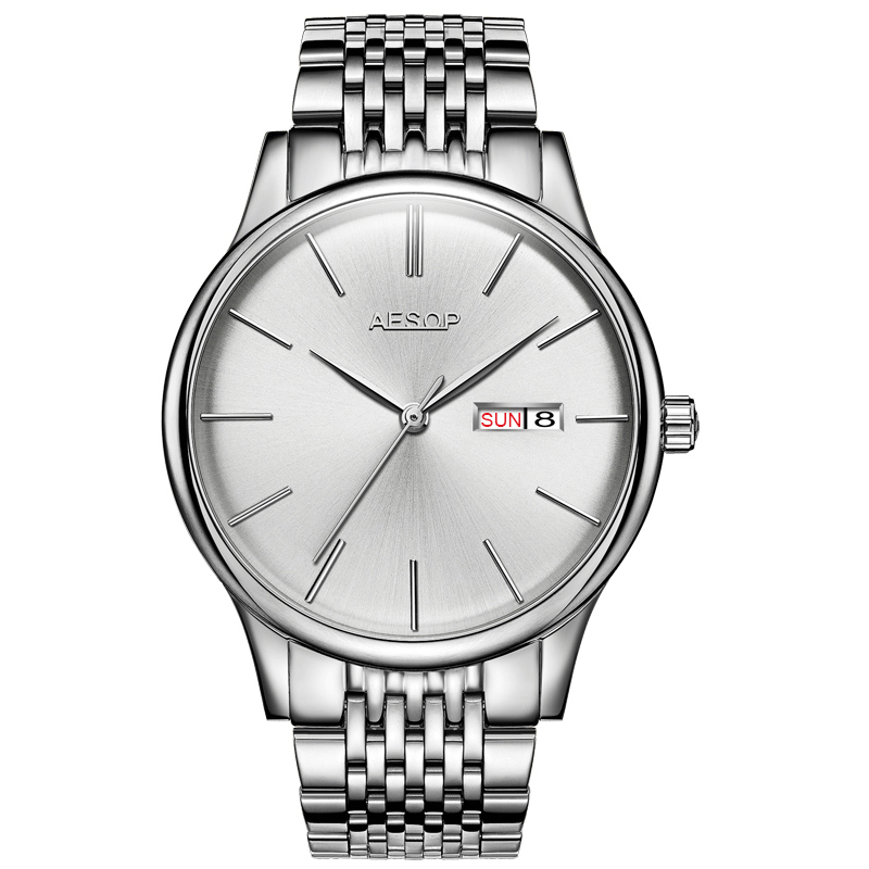 

AESOP 8.5mm Ultra thin Fashion Mens watches top brand luxury Male Clock Men Relogio Masculino sliver strap, Khaki