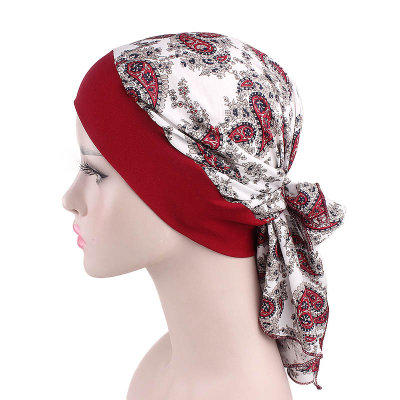 

Women Fashion Cotton Headscarf Floral Print Turban Wide Band Head Wraps Chemotherapy Sleeping Cap