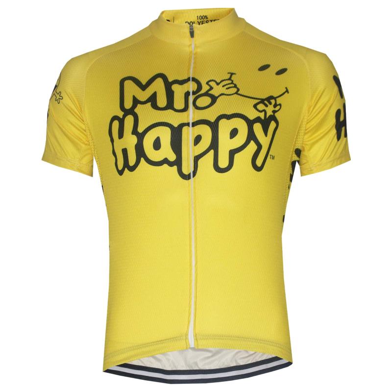 

HIRBGOD 2020 New Funny Mr Happy Cycling Jersey Men Yellew Short Sleeve Bike Clothing Smile Pattern Cycling Tops Ciclismo,HK639