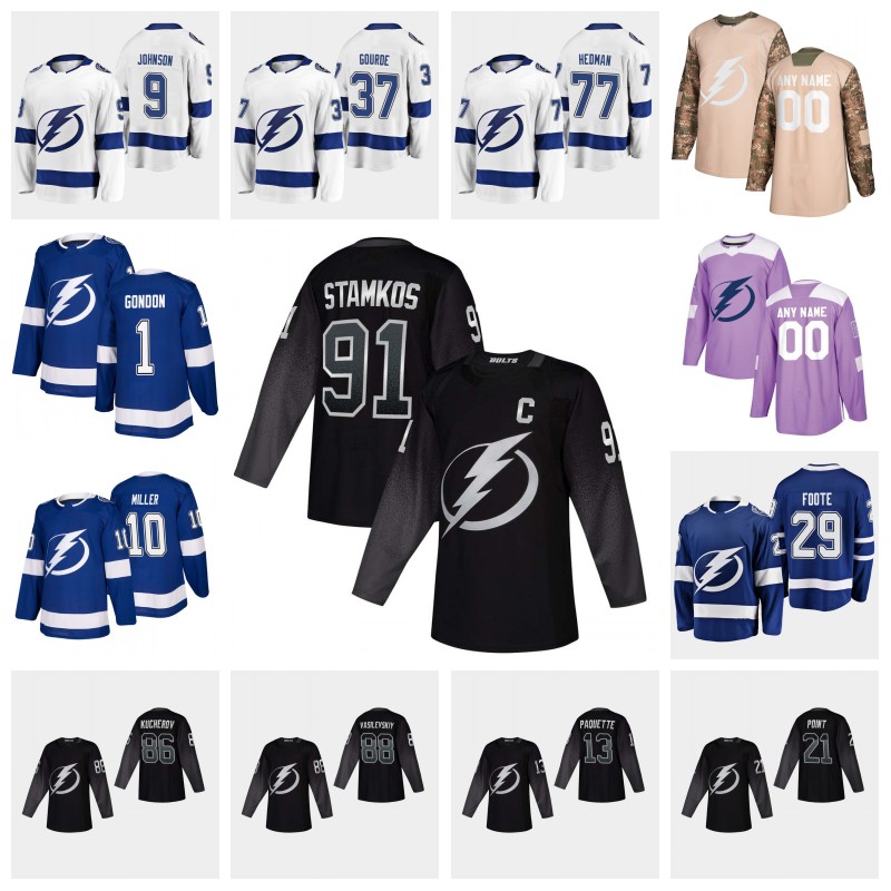 

Womens Mike Condon Nikita Kucherov Jersey Andrei Vasilevskiy Stamkos Brayden Point Johnson McDonagh Paquette Nolan Foote, Black;red